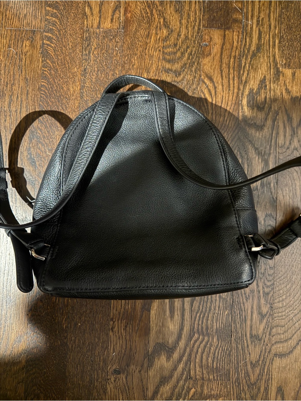 kate spade black pebbled leather mini backpack with gold logo - Picture 5 of 6